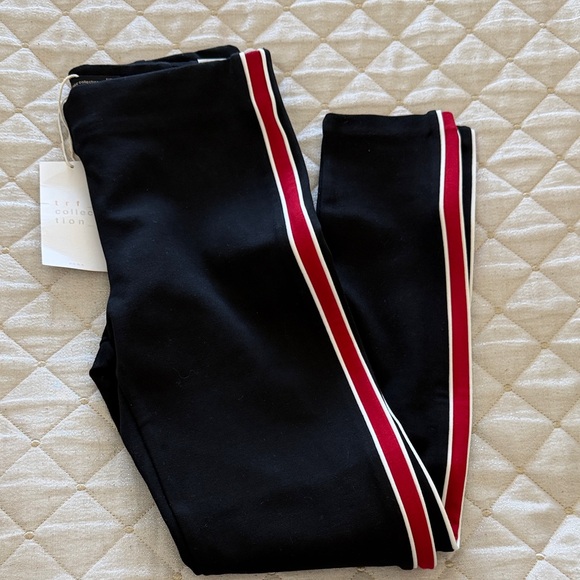 Zara Pants - Zara Black Leggings with Red and White Stripes